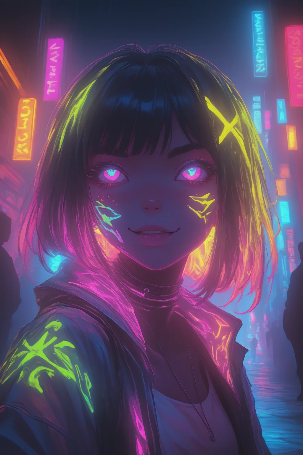 Outlines lighting  outline color full lighting glowin neon outline