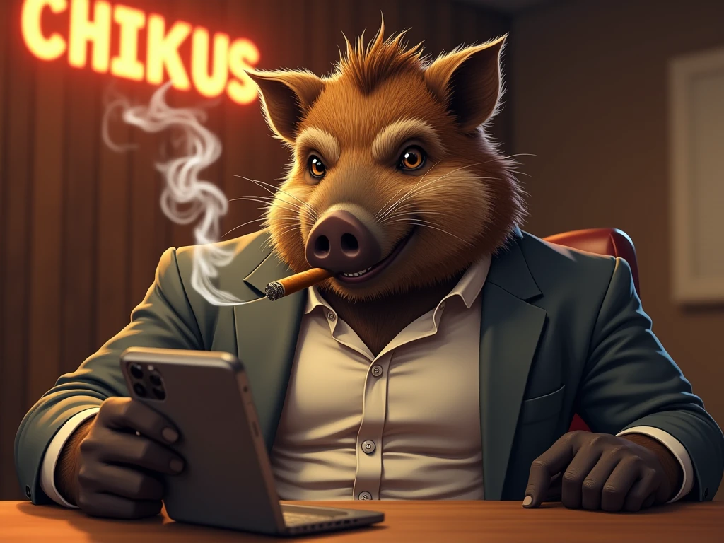 score_9, score_8_up, score_7_up, (cyberpunk city, night room, basement, wall of monitors, computers, hacker lair:1.5),
((mole:1.2), anthro, solo, male, sitting in an armchair, (smoking cirage:1.2), ((wears smoking, business suit)), mafia mole boss, glasses, scars, bald head, beautiful, (wears cyberpunk additions, without an eyes:1.5)