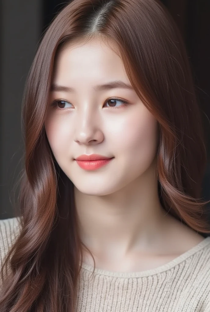 (surreal), (illustration), (high resolution), (8K), (Very detailed), (Best illustration), (Beautiful and detailed Eyes), (best quality), (Ultra detailed), (masterpiece), (wallpaper), (detailed Face),  pores,Solitary,A girl,, Fine detail, detailed Face, (detail),(Realistic lighting: 1.1),Photo of a long-haired woman smiling at the photo, A cute Korean face, , Korean actress, , Cute Korean actress, Beautiful young Korean woman,