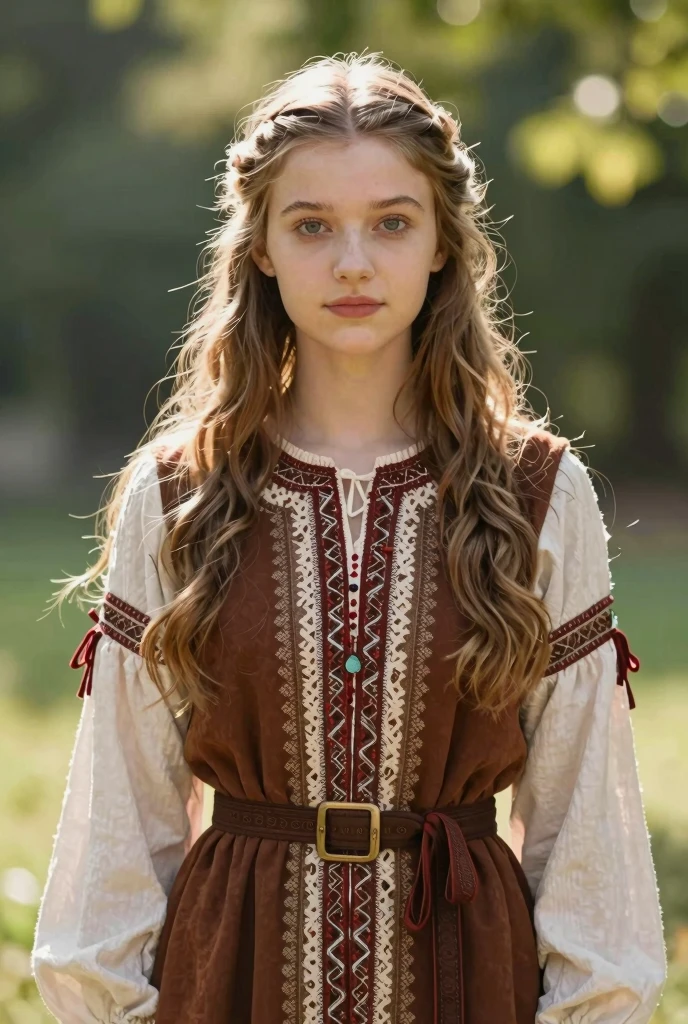 Taissa Farmiga dressed in traditional Portuguese clothing and a sexy smile.