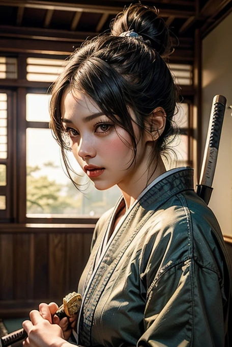 arafed woman with a green hat and a blue and white dress, wuxia, beautiful image, chinese woman, chinese girl, chinese style, by Shi Rui, by Leng Mei, by Han Gan, by Yang J, beautiful avatar pictures, beautiful oriental woman, female samurai, by Yu Zhiding, traditional chinese, mysterious girl, by Li Zai, 8k