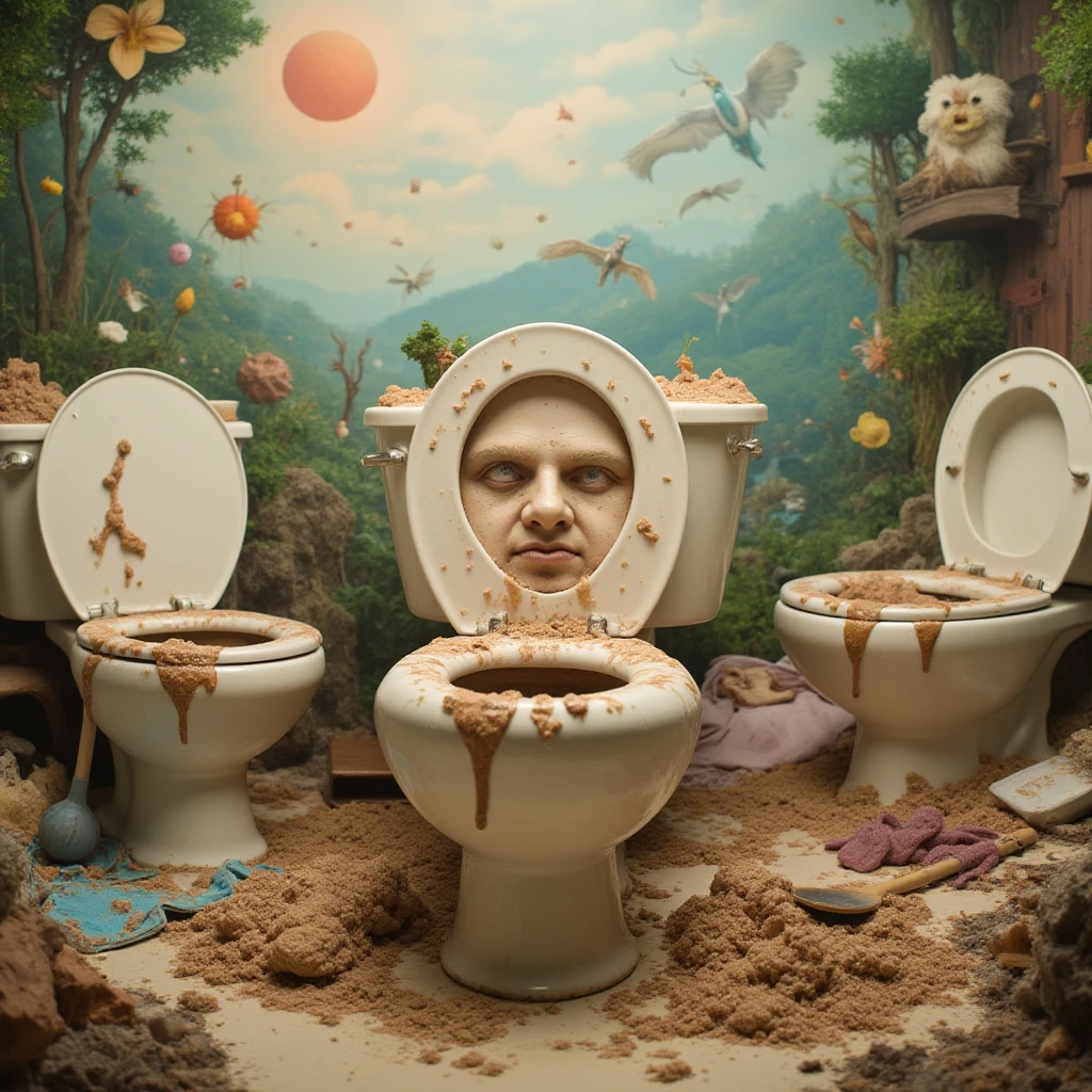  Jenna Coleman with long hair with  water with feet sitting on toilet with window over house with night in lights