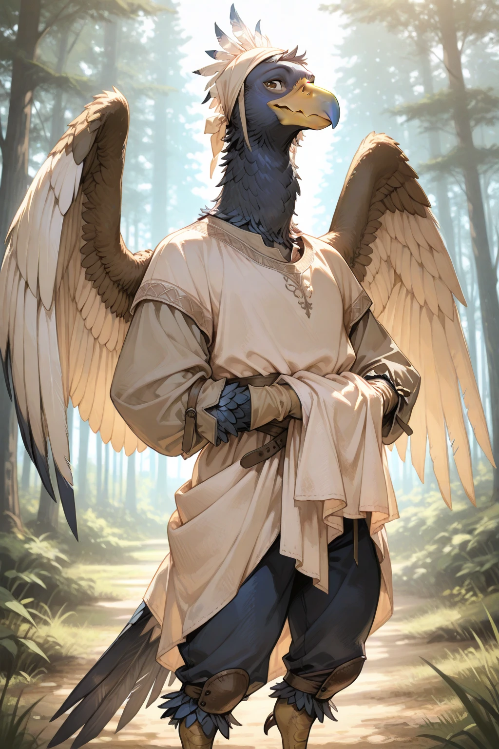 ultra-detailed, masterpiece, masterwork, high quality, best quality, hdr, (nature,), , male, solo, avian, (()), (white little body crow), (long silver hair, beak, closed eyes sleeping), horn, dragon ears, lying, dynamic angle, (micropenis, , perfect ), Hands and wings in one piece,