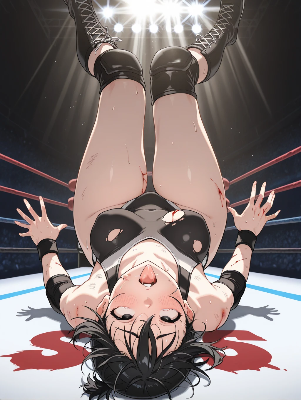 Selfie, full body, Katara, mirror bed phone selfie, , katara masterpiece, best quality, girl, , katara, selfie in full mirror , toned, dark skin, braid, jewelry, , small breasts, in bed, , looking at viewer innocently, blushing sexy excited expression, white sporty thigh high socks, , red spanked butt cheeks, spanked, red bum, , round ass,  comic, , no  (blue eyes:0.6), necklace