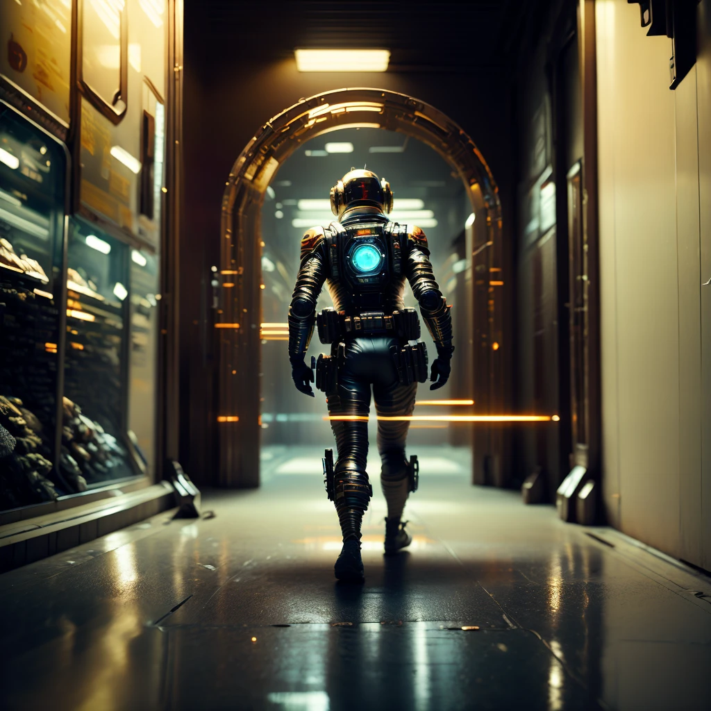 scifi style photo of death Stranding scenery, anatomically correct human male figure in astronaut suit in field facing forward helmet glowing pink, dynamic lighting, hyper detail features, ray tracing, high flare, 3D, cinematic lighting, dark shadows, unrealistic Engine 5 rendering, hyper detail,trending on artstation, 4k,extremely high details, ultra hd, hdr, 8k, extremely high details