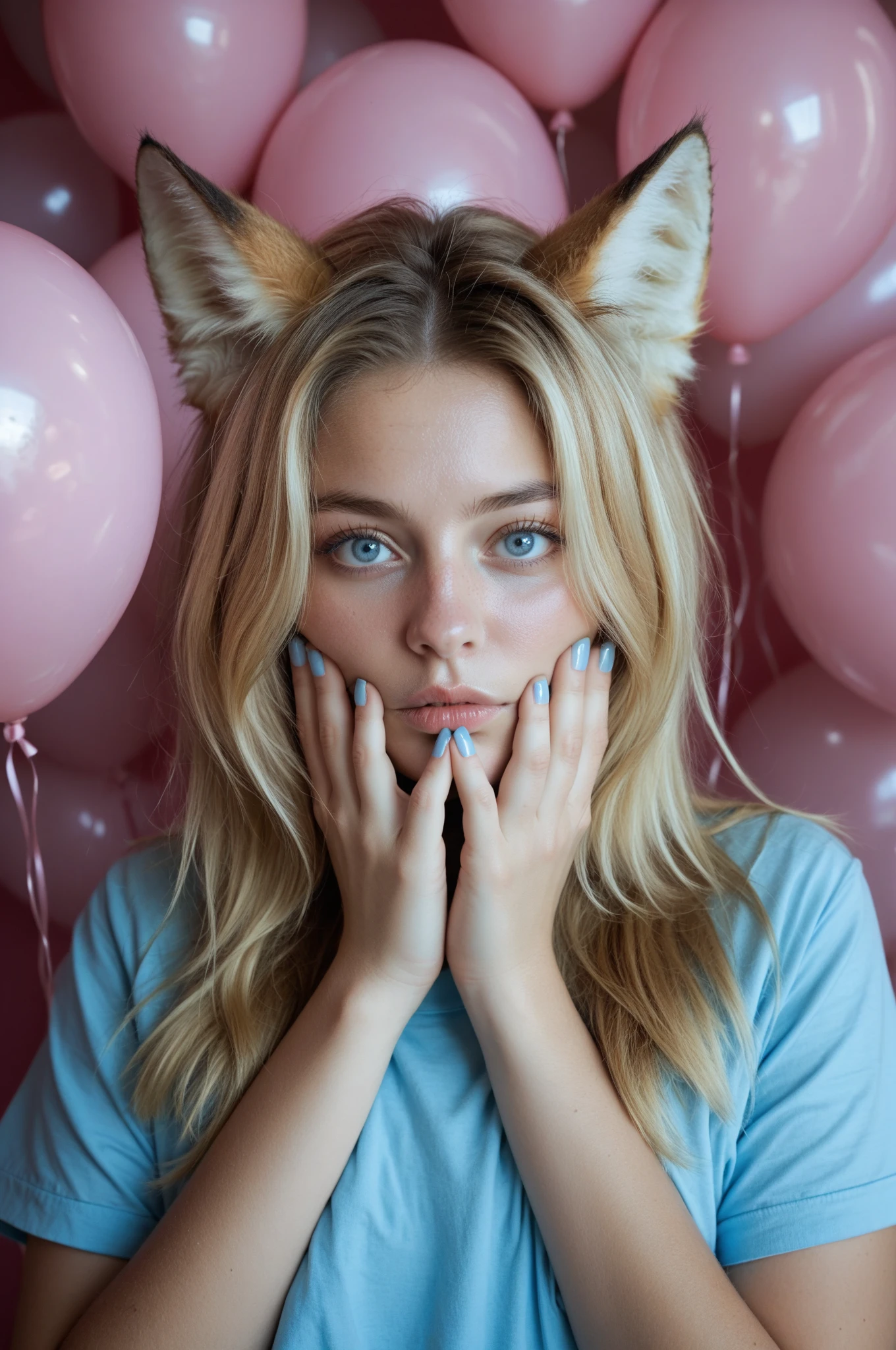 Generate an eye-catching YouTube thumbnail in 16:9 format for my video featuring a stunning, hot sultry playboy bunny model against an opulent backdrop. Emphasize vibrant colors, striking poses, and captivating expressions to entice viewers. She is  irresistible attractive Blonde and wears bunny ears. bust visible, photorealistic