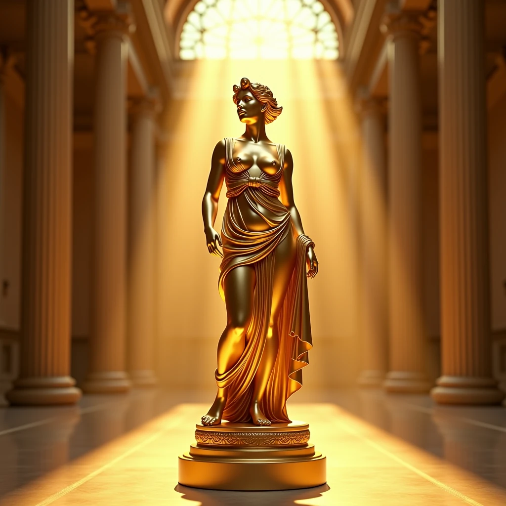 stoic woman statue big breasts