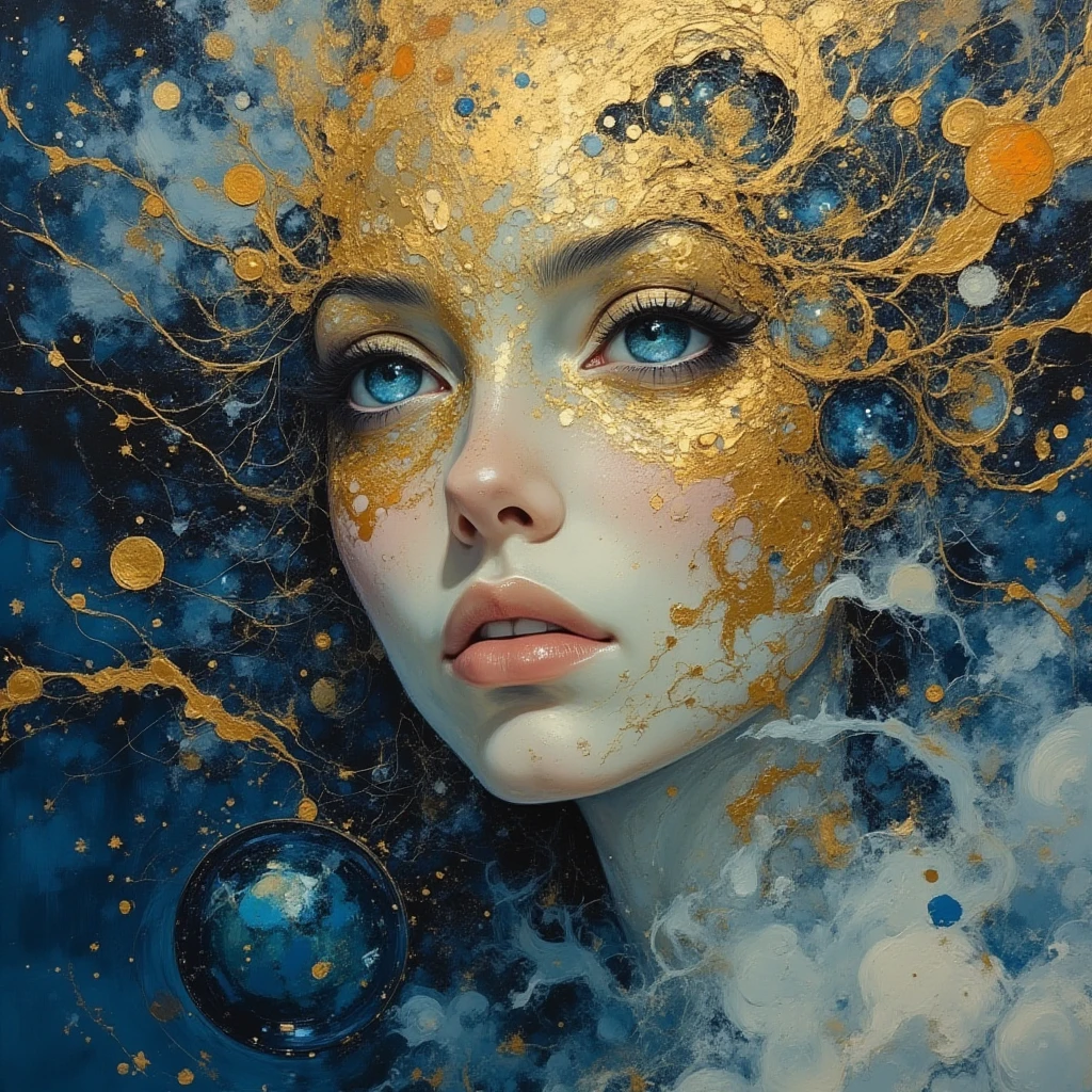 Pointillism style A RAW photograph of an otherworldly female alien creature by Katsuhiro Otomo and Makoto Shinkai and irving penn , bold lines, hyper detailed, dark limited palette, dramatic lighting, (intricate details, masterpiece, best quality:1.4),, art by Greg Rutkowski, Artgerm, WLOP, Alphonse, Beeple and Caravaggio, Lapidary of a Sisal-plated abysues magic LED lights float to cast light and shadow., Heidelberg School, F/5, multidimensional . Magical, evil, fantastical, futuristic, demonic, grunge style, highly detailed . Composed entirely of small, distinct dots of color, vibrant, highly detailed