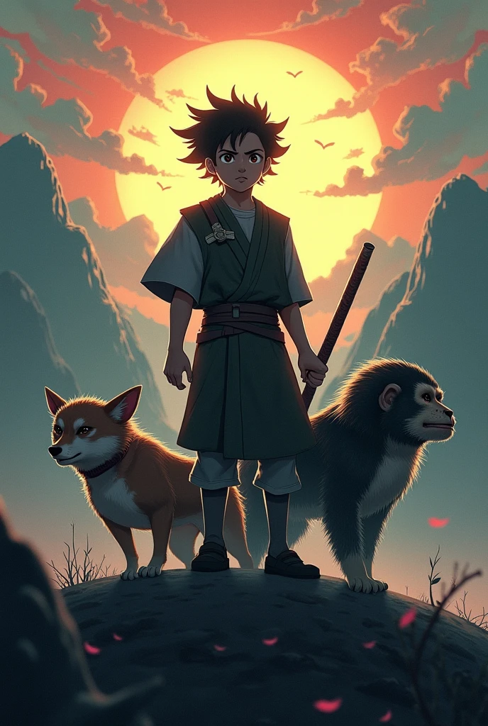 Black man with braid, nago braid, social style of Capoeira with wolf characteristics, estilo da arte dragon ball