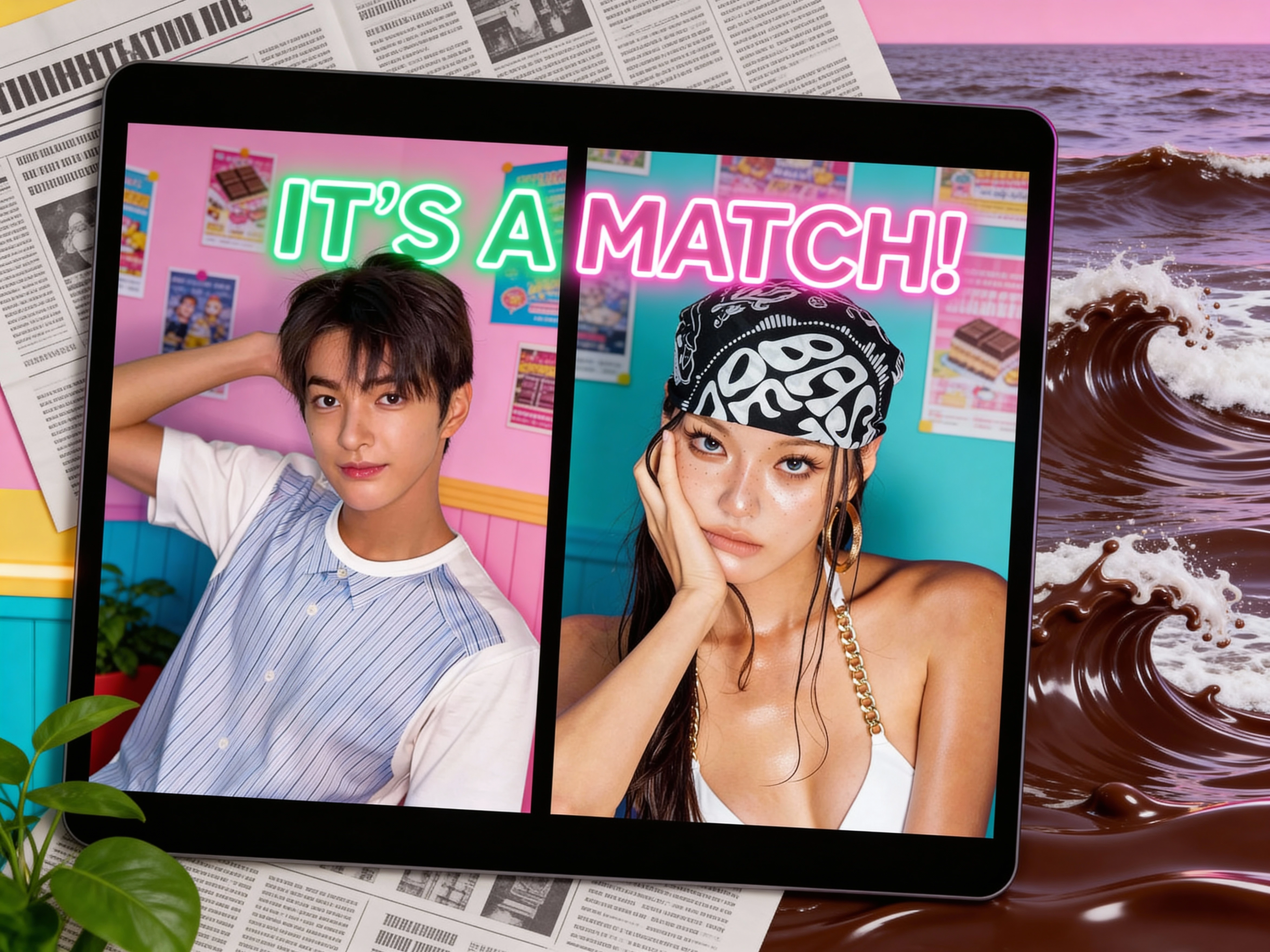 Male K-pop AI Boyfriend Companion Chat Interface