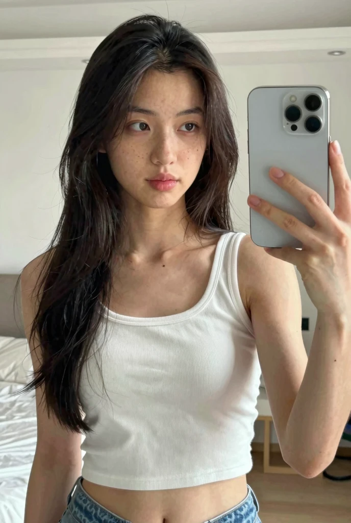 8k, best quality, masterpiece, realistic, ultra detail, photo realistic, Increase quality, 
a photo of a girl standing in a field with a scarf, in the style of dark and brooding designer, voluminous mass, photobash, serene faces, jagged edges, navy, natural beauty, close-up shot
