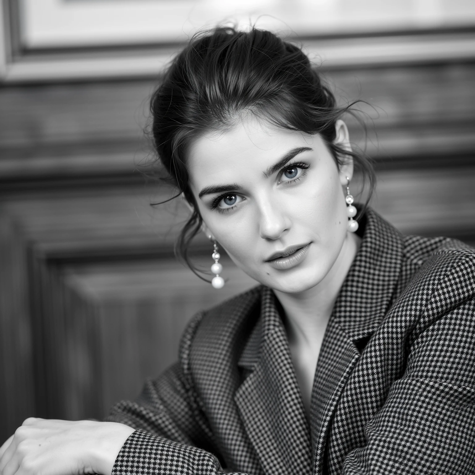  high quality   paparazzi photograph  of  Emma Watson  , (emxwtsn,long brown hair, long brown hair pulled back, hair bun ) , random  photograph , she is wearing a sweaty blouse, mini blouse, warm environment , bright sun,, tired woman , fit muscular woman  ,  depth of field, insanely detailed skin texture, hyper detailed features 