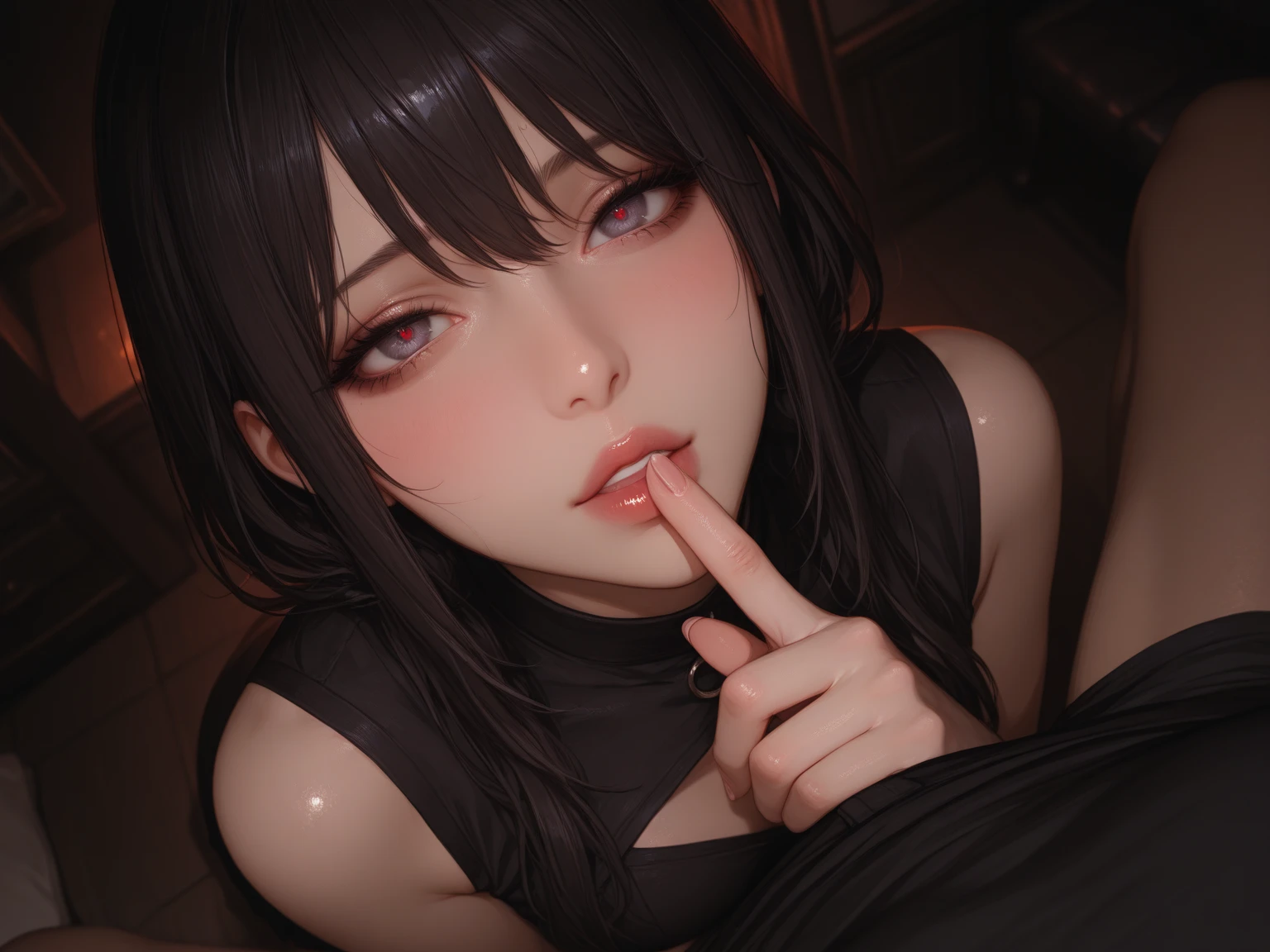 (masterpiece:1.3), (8k, Realistic, RAW Photos, highest quality: 1.4), ((One Japanese woman, Sadako)), Beautiful Face, (Realistic Face), (Black hair straight, Long Hair:1.5), ((bangs:1.4)), Beautiful hairstyle, Realistic eyes, ((White of the eyes:1.2)), Beautiful fine details, (Realistic Skin), Beautiful Skin, ((Pale skin:1.4)), Absurd, Charm, Ultra-high resolution, Ultra-realistic, Very detailed, Golden Ratio, ((Crawling out of a TV monitor)), ((Eyes closed)), ((Frowning)), (Flushing), , (Giving a ), , ( on face:1.2), ( on mouth:1.2), (Close-up of face), BREAK ((1boy, 1:1.2, real )), (Thick ), (projectile ), (excessive :1.2), (steam:1.2), Top-down view, A dark four-and-a-half-tatami Japanese-style room in the middle of the night