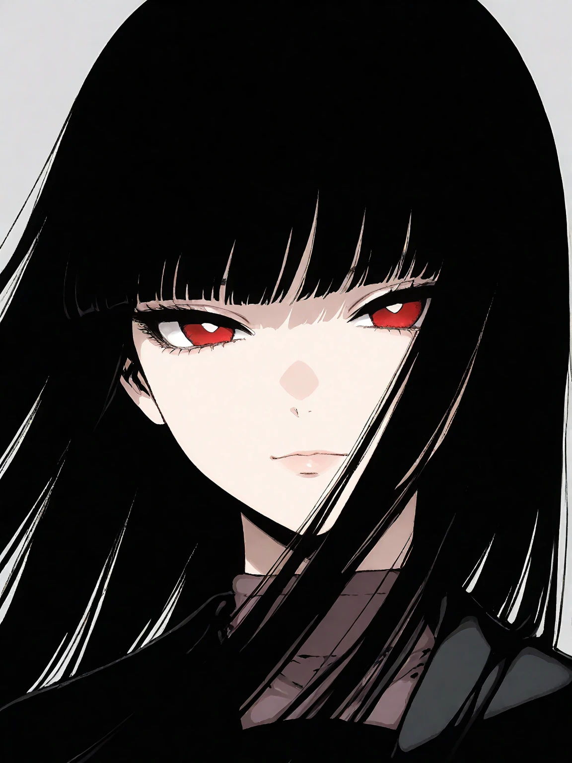 juri han,beautiful young warrior , with a very detailed and beautiful face, beautifuleyes, beautifuleyes, gorgeous face, beautiful young woman wearing long black leggings with black details, short , usando leather jacket preta, Standing in an office, wearing black boots, long hair with black bangs, , evil grin ,white sweater with strap around, serious look,usando leather jacket preto, leather jacket
