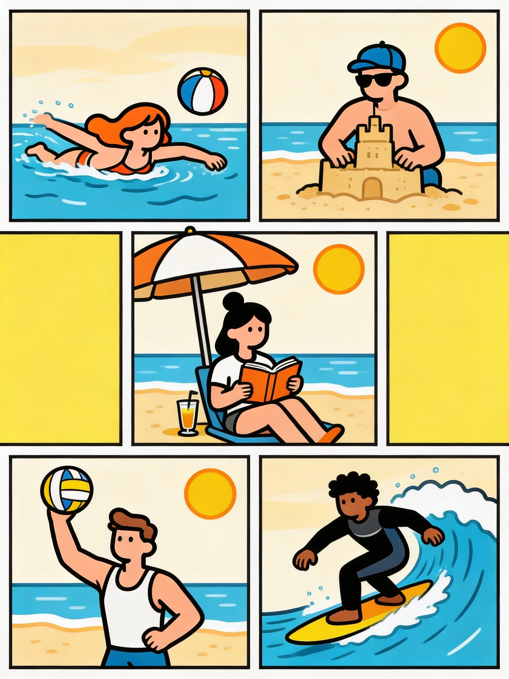 Beach vacation comic strip | ComfyUI Workflow