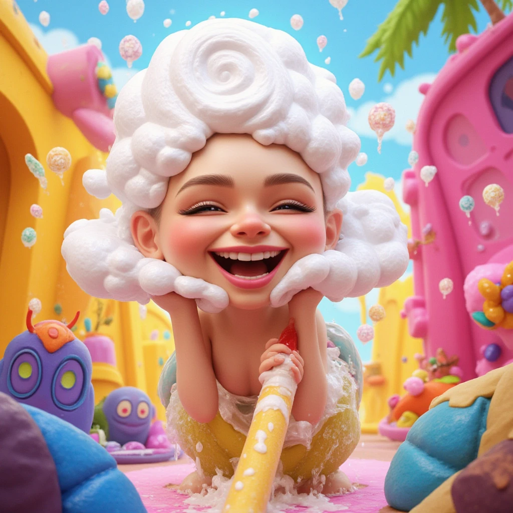 ((sticker-style illustration for print with 1girl, minimalism,)), simple background, clean:0.9, lineart, vector, ryouko_(tenchi_muyou!), big hair, blue hair, spiked hair, bath sit a wooden bucket, looking at the viewer, ((soap foam over the body)), blush, (, , ), circle frame, smile, both arms up, cheering, ((soap foam on )), river from background, white background, (blindbox)

