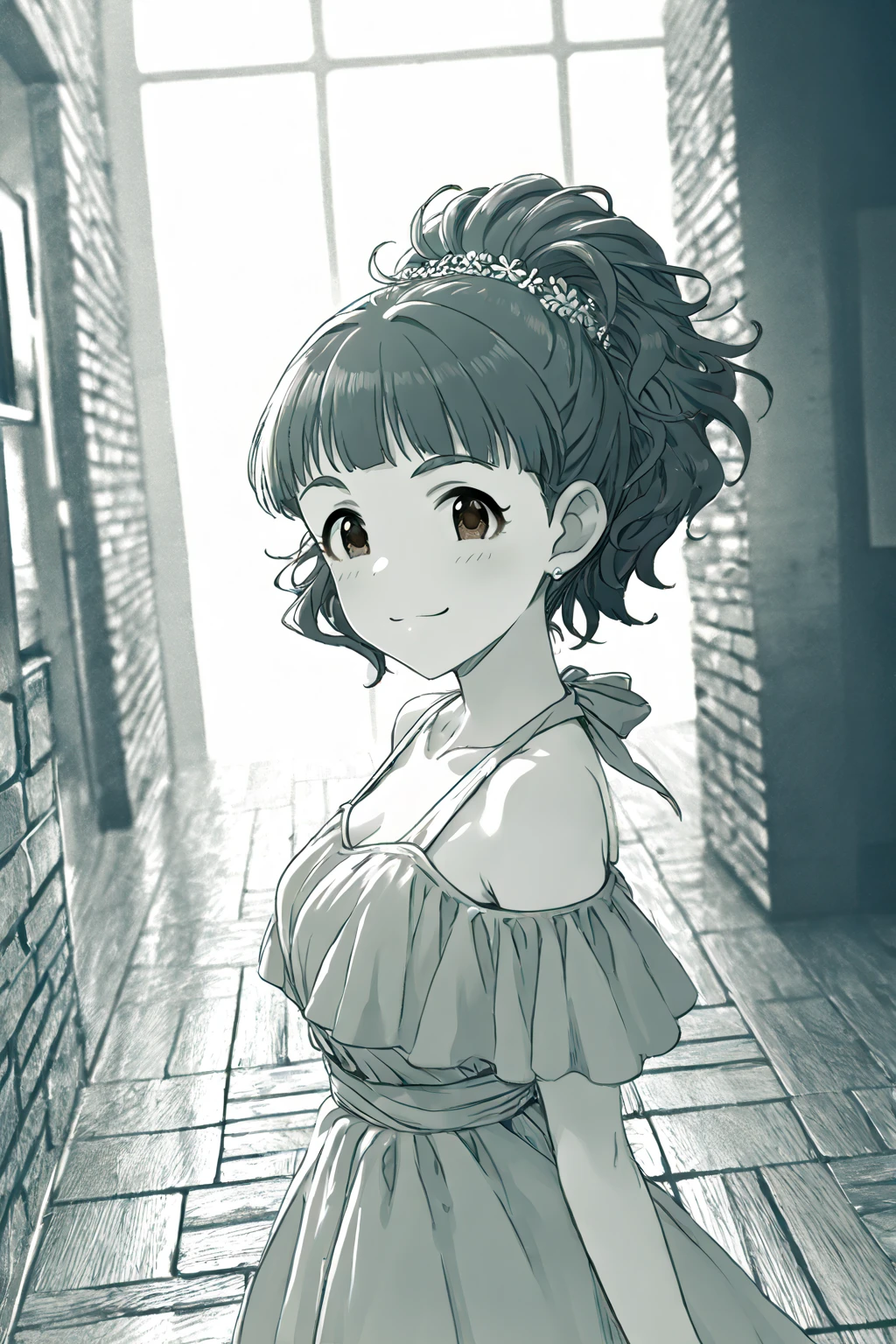 white fluffy dress