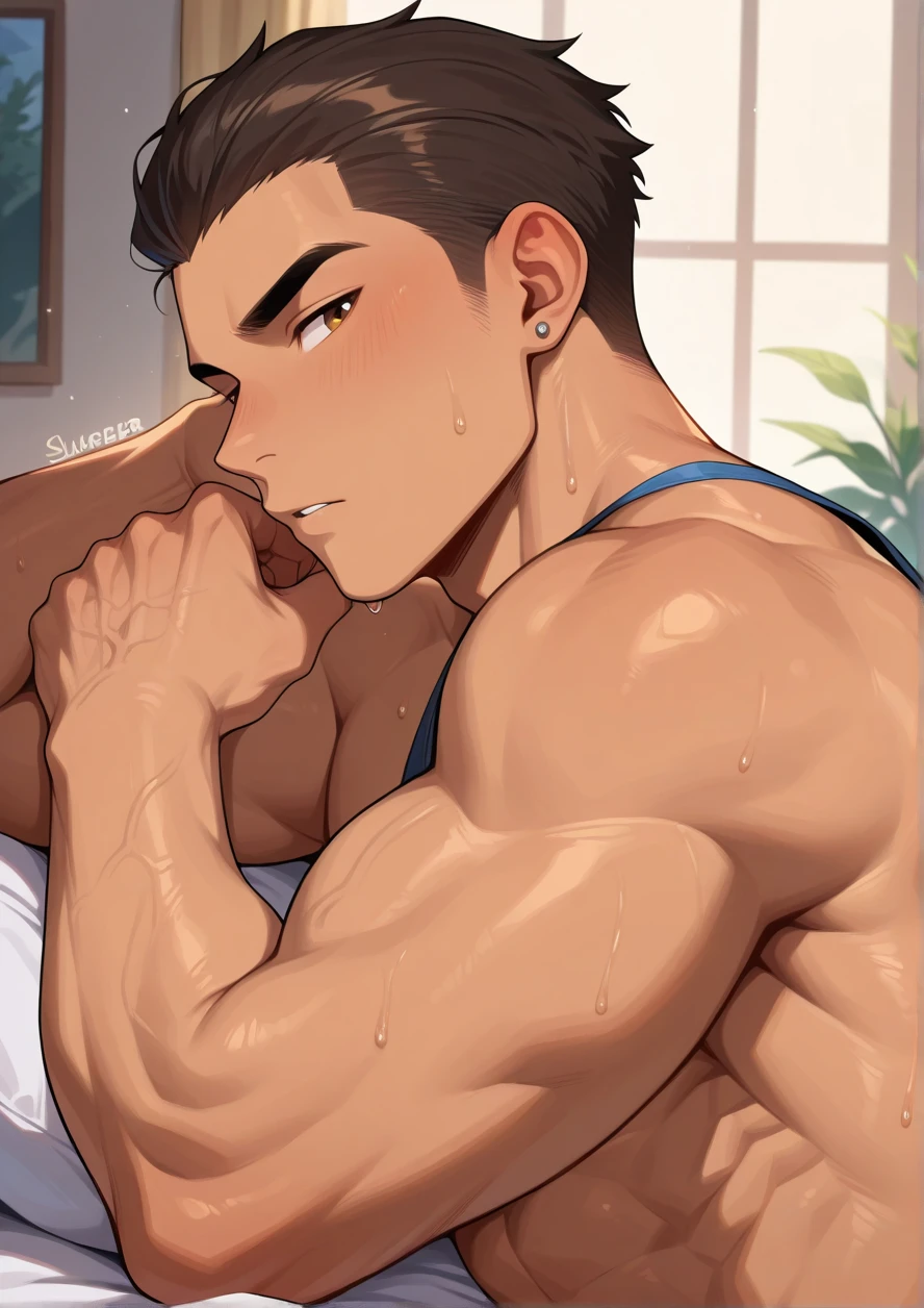 (male crew cut short hair:1.8) (man and woman hugging and kissing: 1.5), (man and woman: 1.5), smile, (A man wears a navy blue short-sleeved round neck t-shirt.: 1.3), Navy cargo pants, Korean guy , korean men, (High gloss details), chest muscles, large arm muscles, blood vessel, Big muscles, Broad shoulders, looking at the audience, Balancing the eyes, smile, Close your eyes, open your mouth., (Close your eyes, open your mouth. : 1.3) , ,( very long big : 1.8), (Big ), ( of the : 1.1), (How: 1.8) ,( woman: 1.9), Make love, , , lust, (, In front of the bread shop: 1.3) ,