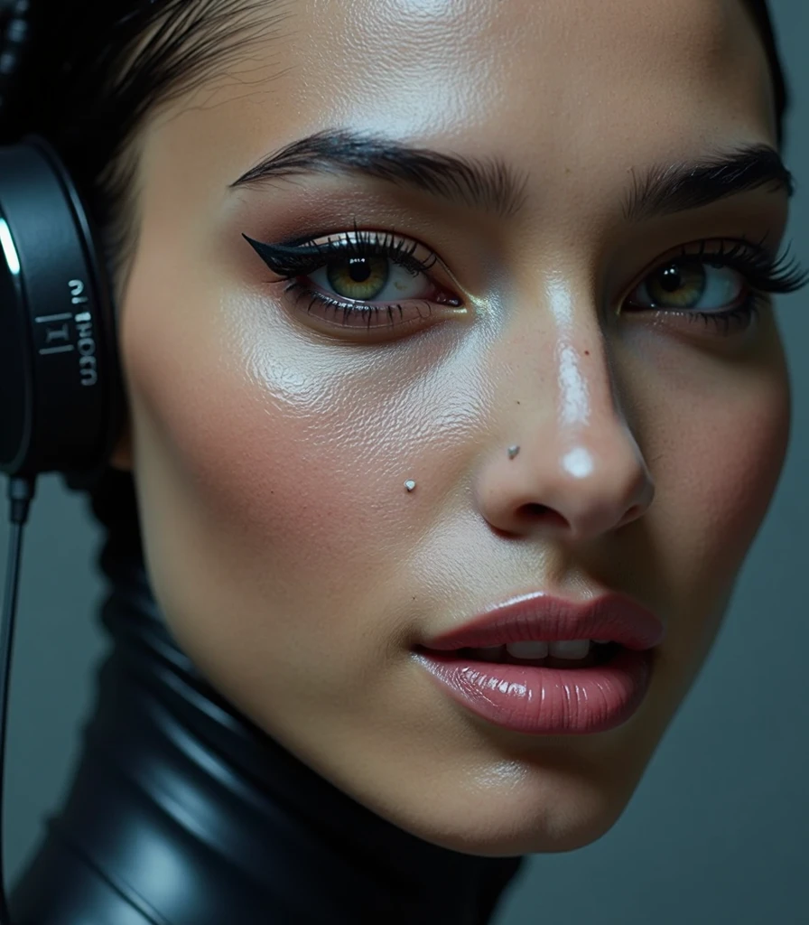 Beautiful girl with big lips and big eyes