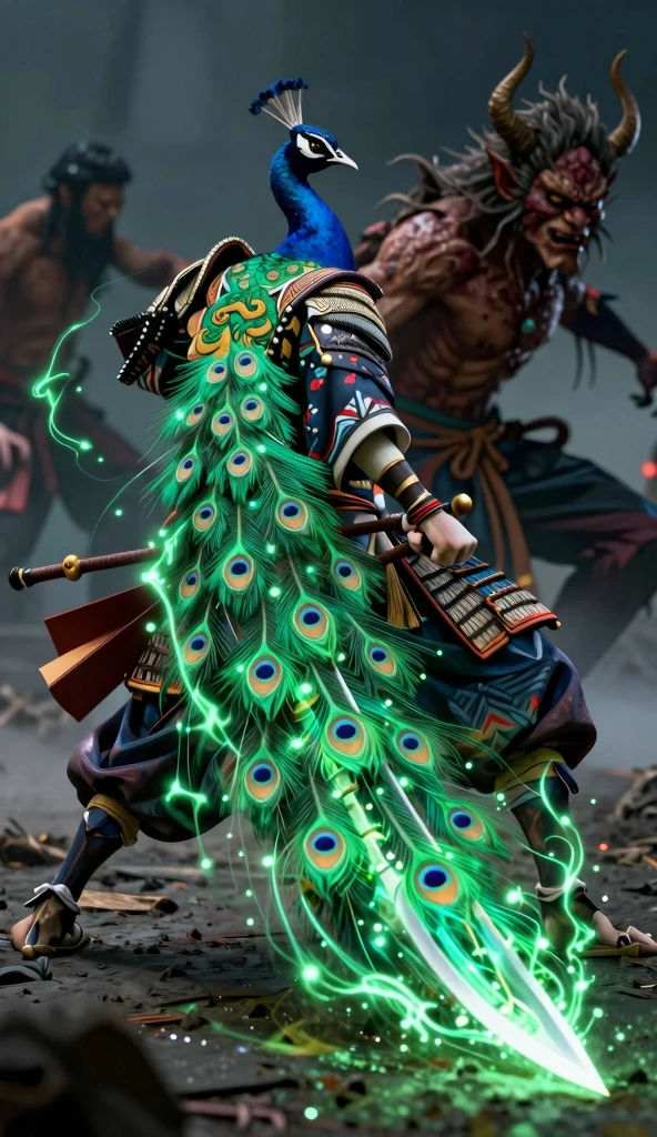 (Masterpiece), (Excellent), (Super Meticulous), (Full Body: 1.2), Super Young Man, Oriental Face, Japanese Kimono, Japanese Wind Thunder God, Dragon, Tiger, TV Anchor, Bust Portrait Illustration, Alone, Black Suit, Blue Tie, Slightly Chubby Face, Very Clean Face, No Beard, Black Super Short Hair, Black Eyes, Confident Smile, 3c Computer -Products, iPad, iPhone, Digital Painting, 3D Character Design by Akira Toriyama and Mark Claireden and Pixar and Hayao Miyazaki, The illustration is a high-definition illustration in 4K resolution with very detailed  features and cartoon-style visuals.