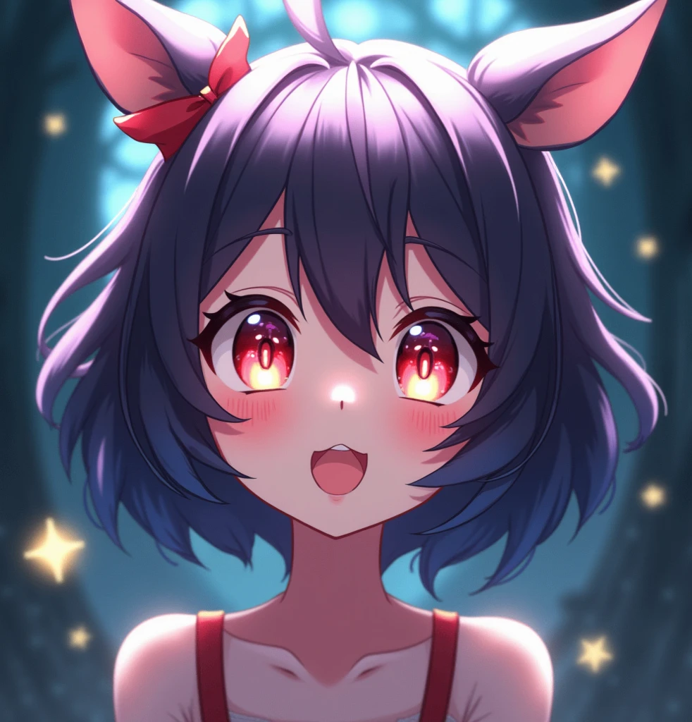 furry girl,ultra detailed fur,park,white dress,moonlight,all face blush,grin,eye close,looking at viewer