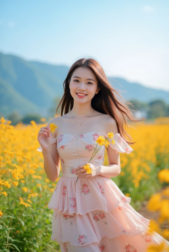 23 years old　Japanese　beauty　woman　Light brown hair　Happy expression　High resolution　Uncle's Favorite　Looking into the camera　cute　Straight medium hairstyle　Full body shot tank top, Tube top, String Top, skirt, , Shorts, Beach, Coastal,　Shiny, Glowing Skin　8K Photo, Highest quality, masterpiece, Realistic, Realistic　pointed, Shiny唇　smile,   とってもcute顔, Shiny lips, Attractive appearance, 8K resolution, High detail, Detailed face, Great cinema lighting,  Serious expression, Ultra-realistic, Perfect limbs, Perfect 