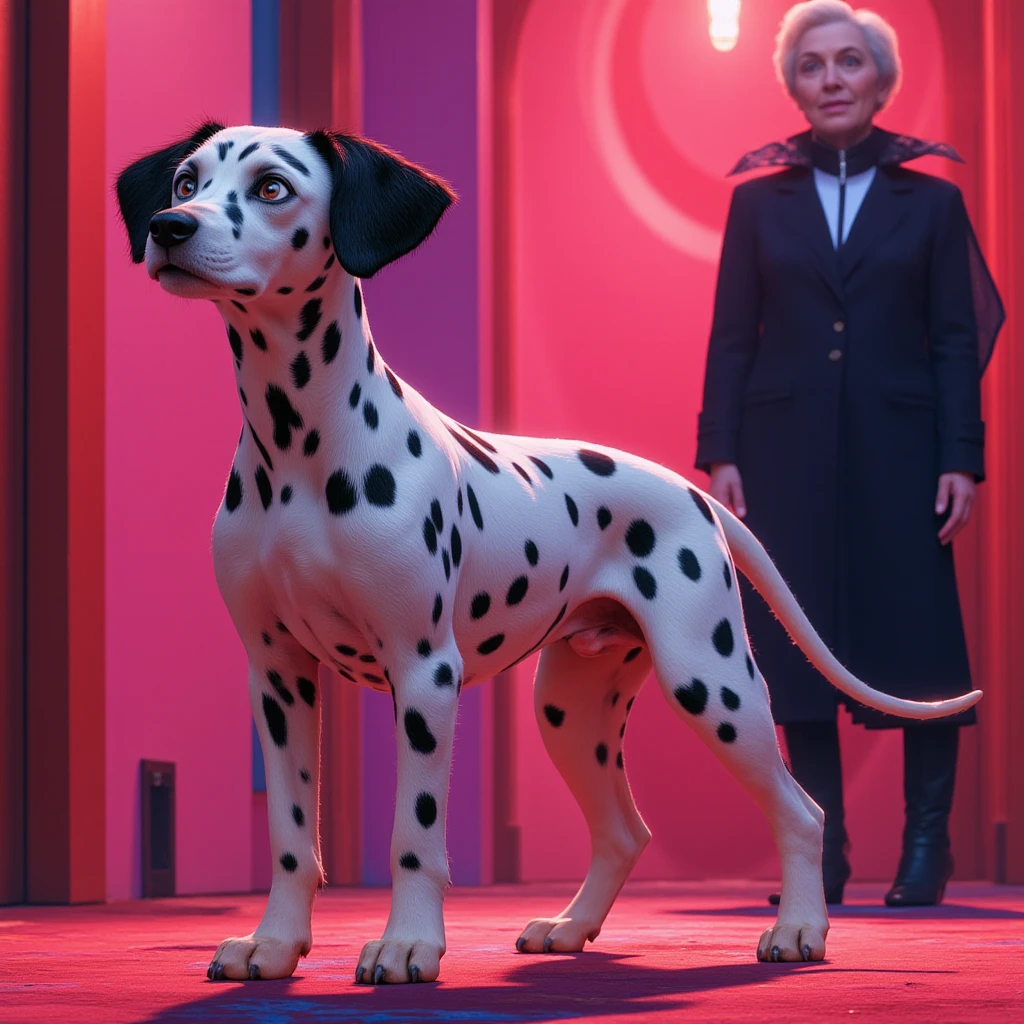 film photography, vintage, fashion shoot of female horror monster, blue dark background