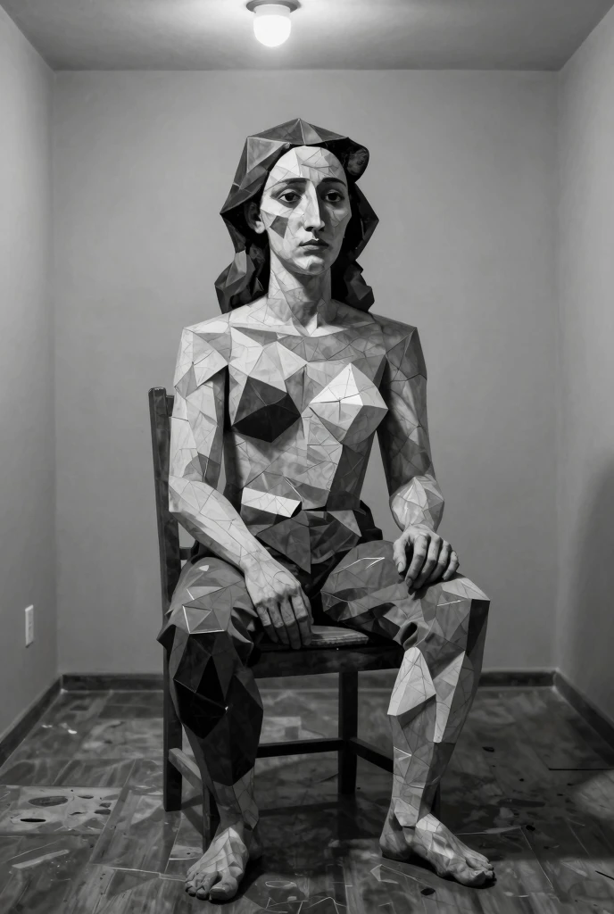 A delicate, graphite  drawing of A  nordic warrior girl sitting on a wooden throne