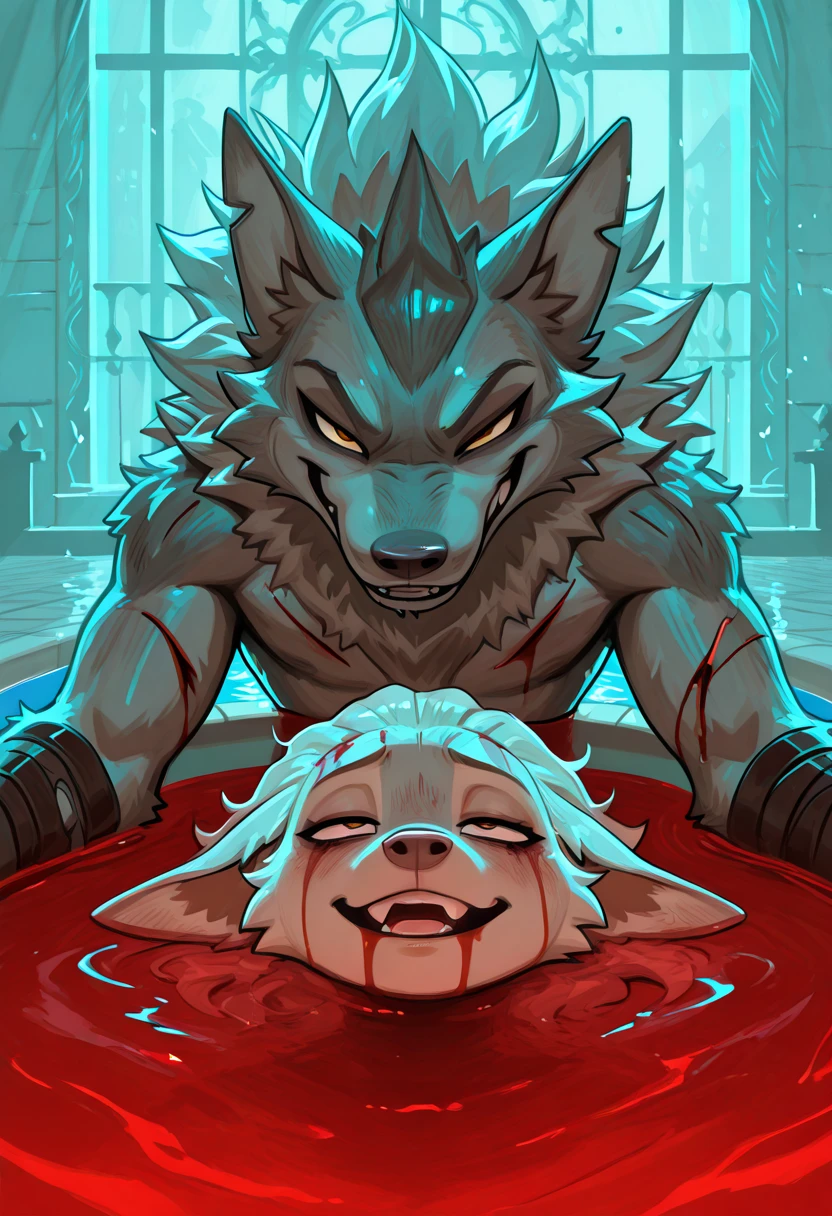 (feral vaporeon), (male werewolf) score_9, score_8_up, dream prompt:score_9, beautiful, detailed cute face, blushing, shocked expression, reverse suspended congress, looking surprised, crying, forest, feet in view, crying, , ((screaming)), leaking , gaping , aftersex, ((closed eyes)), saliva, , spreading legs, , after , arms behind back, spread , 3 toes, huge feet, humanoid feet