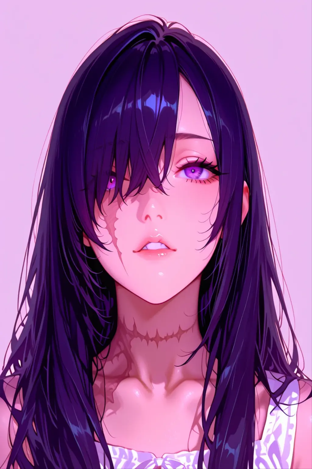Cool women、sexy、Center of chest、Rize from Chainsaw Man、beauty、Yandere、、Face close-up、Kiss with your eyes closed、Chest tattoo、