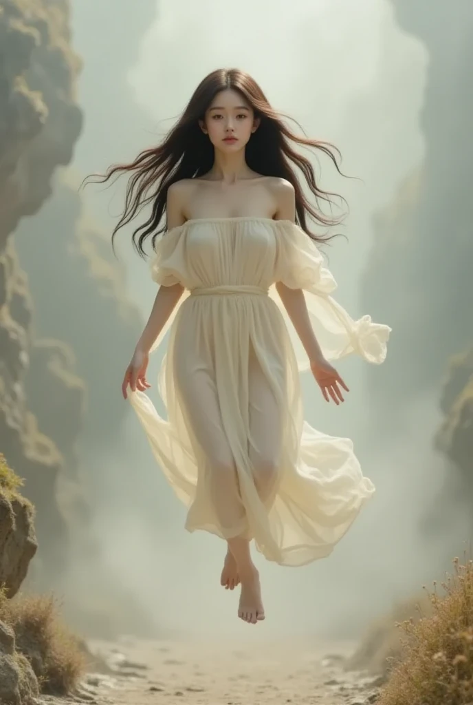 (( shoulders)), ((whole body)), Practical, Fashion Girl, Red lips, Become a, cosmetic, big eyes, beautiful eyes, ((whole body)), ((From below)), (best quality, masterpiece:1.2), Very detailed, (Practical:1.37), ((Sexy long legs)), beautiful, Young and energetic, Charming model, Large Breasts, cleveage, (Exquisite eyes, Delicate lips, extremely Exquisite eyes), Show a bright smile, Create stunning girl images, Warm colors, Very high color saturation, Official Art, Extremely detailed CG unified 8k wallpaper,(High Dynamic Range :1.4), (Movie),(Soft colors, Dull Color, Soothing tone :1.3), (Natural skin texture, ultra-Practical, Soft Light, sharp),(Very detailed), night, moonlight, ((In the mountains, plant, Leaning against the rocks))