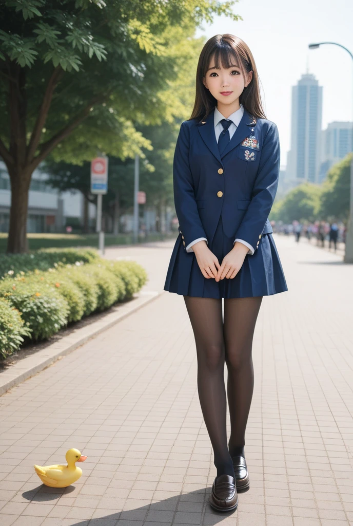 a 20 year old woman in skirt suit, she is the most beautiful actress in the world, her detailed face, the perfect proportions of her body, tight blazer is worn with shirt on her upperbody, the perfect shape of her covered breasts, her detailed breasts, shirt skirt is worn with  on her lower body,  between her  legs under short skirt,  are able to be seen a littleshe is standing, at the city street, , best quality, highly detailed, masterpiece, ultra high res, photo realistic, 8k