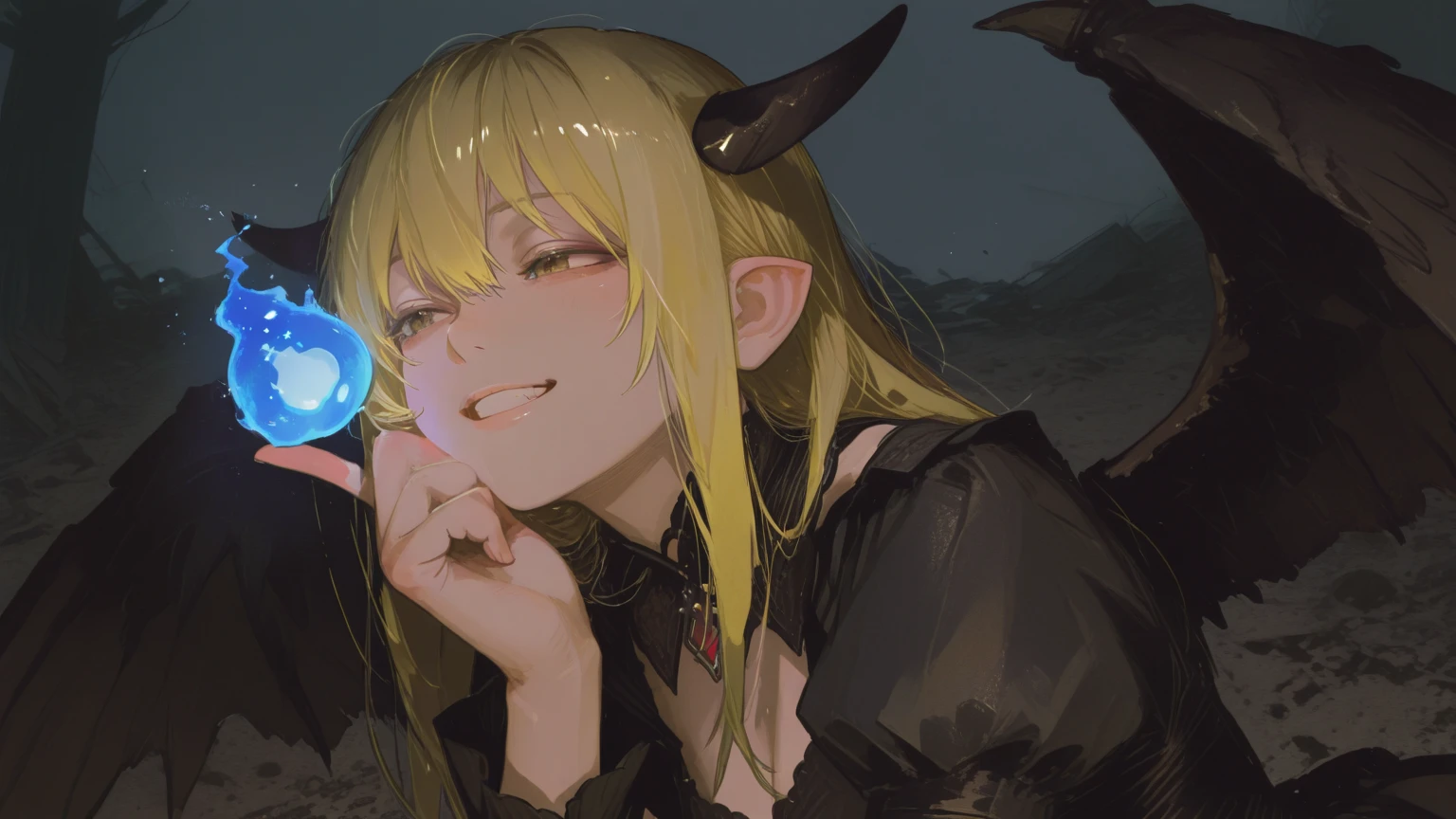 (obra maestra, mejor calidad), 1chica, corrin, deslumbrante, night, face, open mouth, uvula, mouth, tongue, tongue out , White skin, 