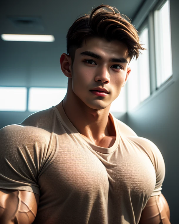 a young handsome male model, athletic build, , ripped and wearing only sexy micro , strong confident pose, lavender flower field, (best quality, 4k, 8k, highres, masterpiece:1.2), ultra-detailed, (realistic, photorealistic, photo-realistic:1.37), HDR, UHD, studio lighting, highly detailed eyes and face, vibrant colors, bokeh