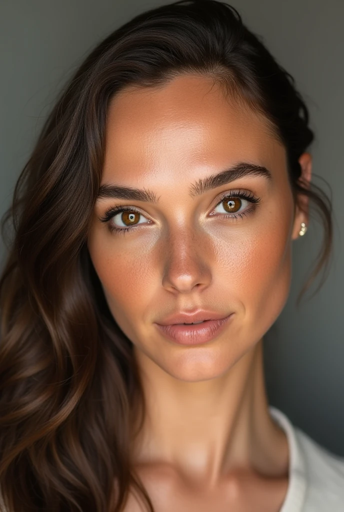 beautiful woman with long dark hair, similar to margot robbie, face in extremely detailed and high quality 4k, facing the camera, perfect lighting on her face, 4k, photorealistic, masterpiece, high quality, extremely detailed, cinematic lighting, dramatic pose, elegant, sensual, center the image, Visual effects, Sound effects, Incredibly detailed and complex, hyper maximalist, elegant, hyper realistic, super detailed, woman posing for a photo, portrait, classy and elegant photo