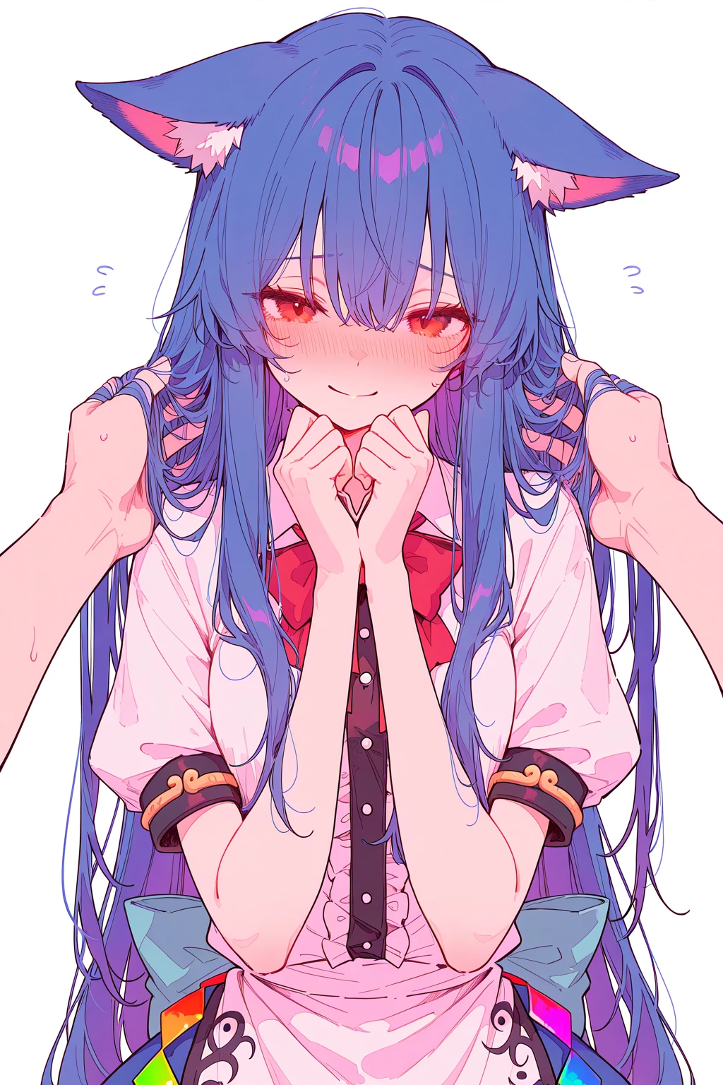 ,masterpiece,Highest quality,High resolution,Super detailed,Shiro \(no game No life\),Long Hair,Multicolored Hair,Hair between the eyes,Gradient Hair,Yellow Eyes,Flat ,Love Hotel at Night,bedroom,Embarrassed,blush,,Lying down,Leg spread,Open your mouth、Stick your  out,Roll your eyes、squint,,,One middle-aged man,