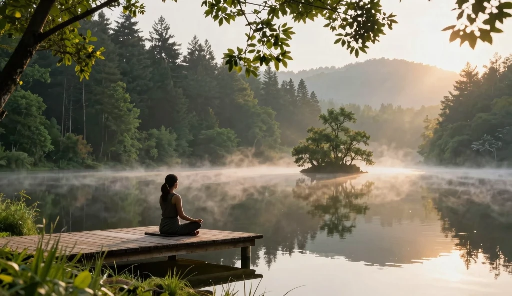 a man meditating in silence,peaceful atmosphere,serene environment,deep concentration,tranquil surroundings,natural light,calm  expression,relaxed posture,serenity of the mind,quiet space,sound of nature,breathing deeply,inner peace,quiet reflection,stillness of the body,harmony with nature,gentle breeze,soft sunlight,birds chirping,zen-like ambiance,mindfulness practice,serene garden setting,tranquility of the soul,quiet contemplation,harmonious balance,serenity in motion,centeredness of being,serene landscape scenery,quietude of the mind,deep sense of calm,solitude and tranquility,silent introspection,graceful fluidity of movements,peaceful state of mind,distance from worldly distractions,harmony of body and spirit,nourishment of the soul,warmth of inner peace,serene lake reflecting the sky,stillness of a quiet forest