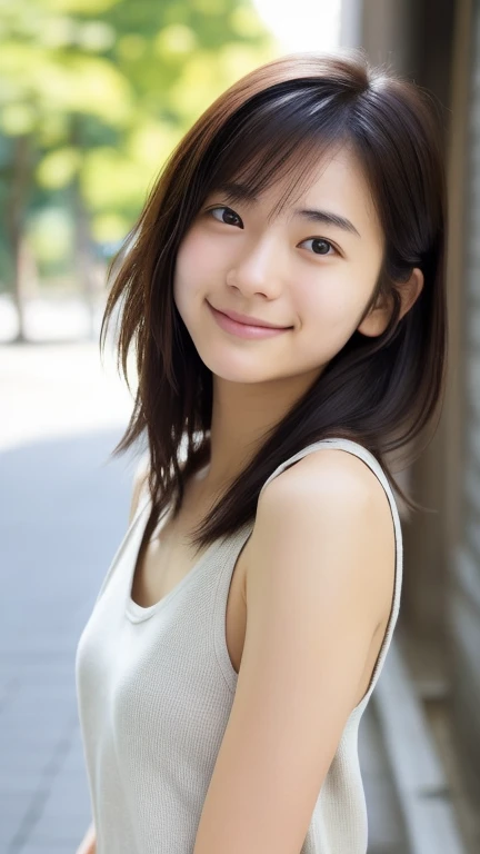 8K, (超realistic: 1.35), (realistic: 1.4), one personの美しい日本人の女の子, (((The best smile released))), one person, (((are having fun)))、light makeup, masterpiece, 超High resolution, High resolution, one person,  silk 、 puberty, one personの少女, ((perfect body)), ((best image quality)), ((time)), ((very delicate and beautiful)), ((Very shallow depth of field)), nffsw, ((incredibly shallow depth of field. Familiar)), (((very delicate and beautiful))), (((Very shallow depth of field))), nffsw, (((incredibly absurd))), (((perfect body))), (((look at the camera)))), (((normal size ))), (((serious face))), (((Hair can be long or short))), myself+background, dynamic angle, female focus, {particles of light}、 詳細なbackground、((paul hedley))、soft lighting、(dramatic)sunset、sunset、とても美しいsunset、live action、genuine、top angle、cute smile、(backgroundぼかし)、18-year-old、thin、((Wind))、((movement))、((emotion))、((colorful))、((baby face))、((beautiful teeth))、backgroundは海