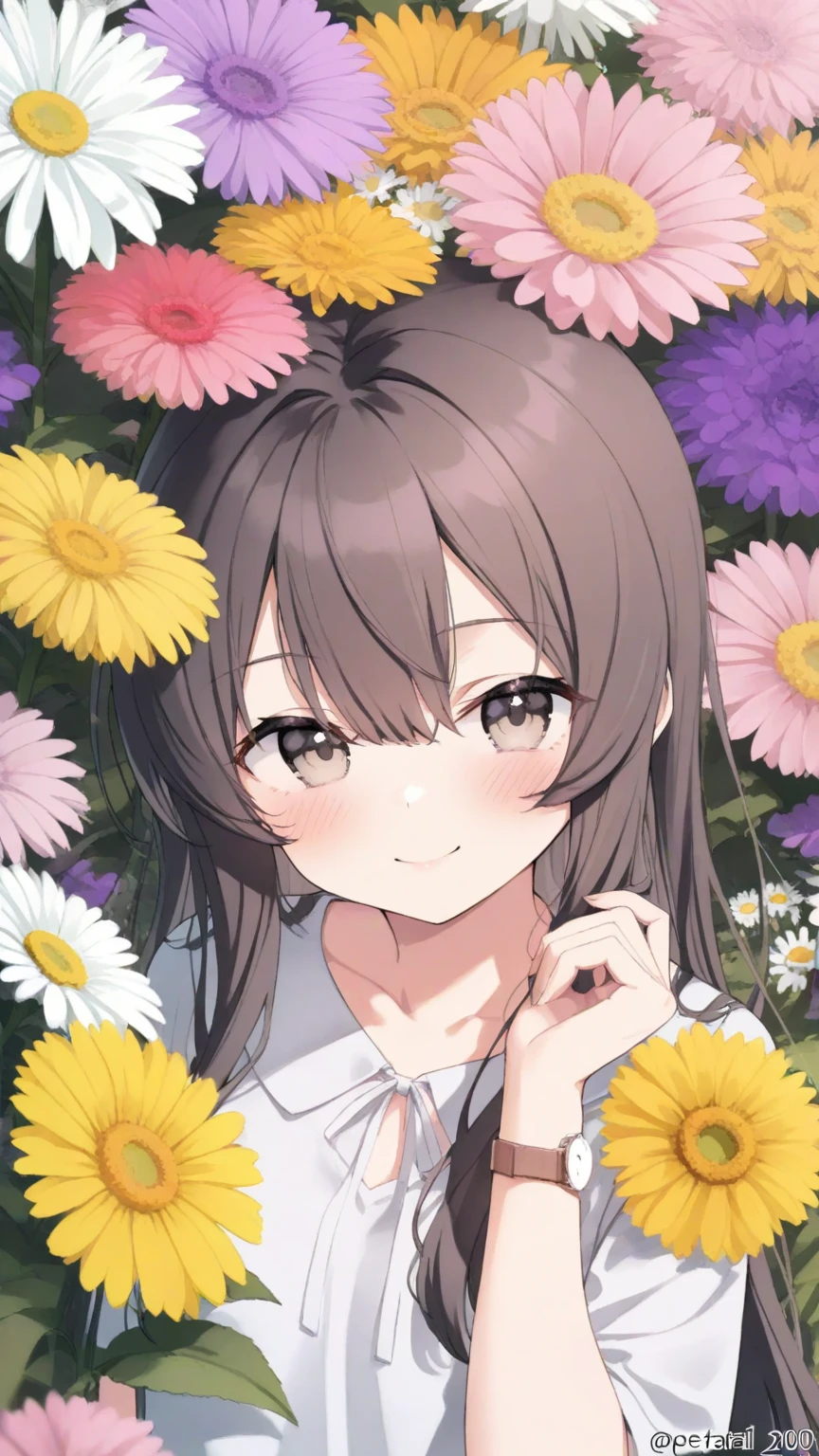 MASTERPIECE, best quality, high quality, extremely detailed, very delicate and beautiful, (1 female 18 years old solo: 1.2), (long black hair, two-side up to waist: 1.4), fringes to eyebrows, eyes. (eyes sharp, strong glossy glossy eyes, eyebrows glossy, (eye colour magenta: 1.3), 6.5 head tall, (shirt: 1.3), skirt, knee socks, lace, (melancholy expression), (hands folded),(Standing ), (dynamic pose), (background hydrangea garden: 1.3), (rain: 1.3), (upper body:1.3)