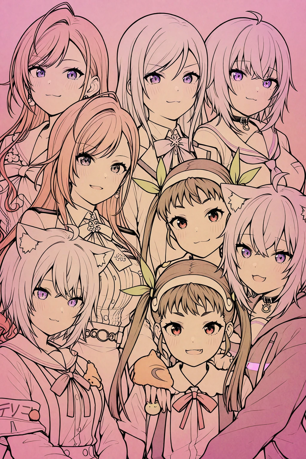 4  women wearing  aprons, age between 14 and 15 years old