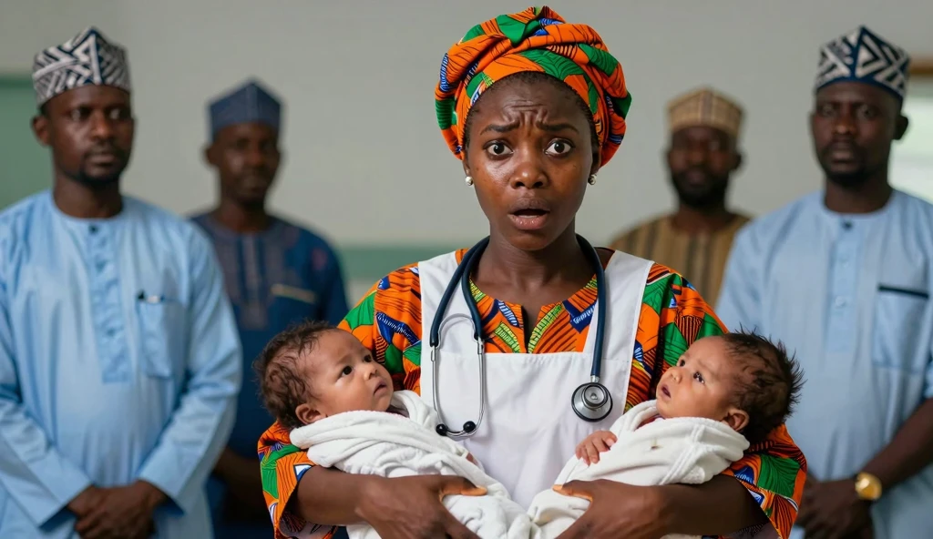 Generate image of African Igbo maternity  with an igbo old midwife woman of about 50years confronting aan igbo nurse of about 35years old at the nurse  staff room 