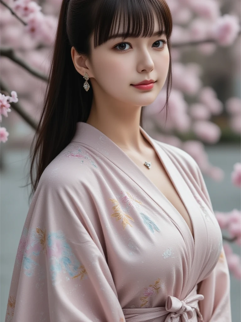 Photorealistic 1.4, (((top quality, 8k, masterpiece: 1.5)), sharp focus: 1.2, sleeping in bed, sensual, 20 years old, cleavage, sweat, big: 1.2, big ass, bodybuilder, smile, long hair, k-pop idol, dynamic angle, girl, solo, muscles, abs, thick arms, thick legs, cherry blossom print kimono, detailed eyes and skin, striking shadows, Highest ratio 4 fingers to 1 thumb