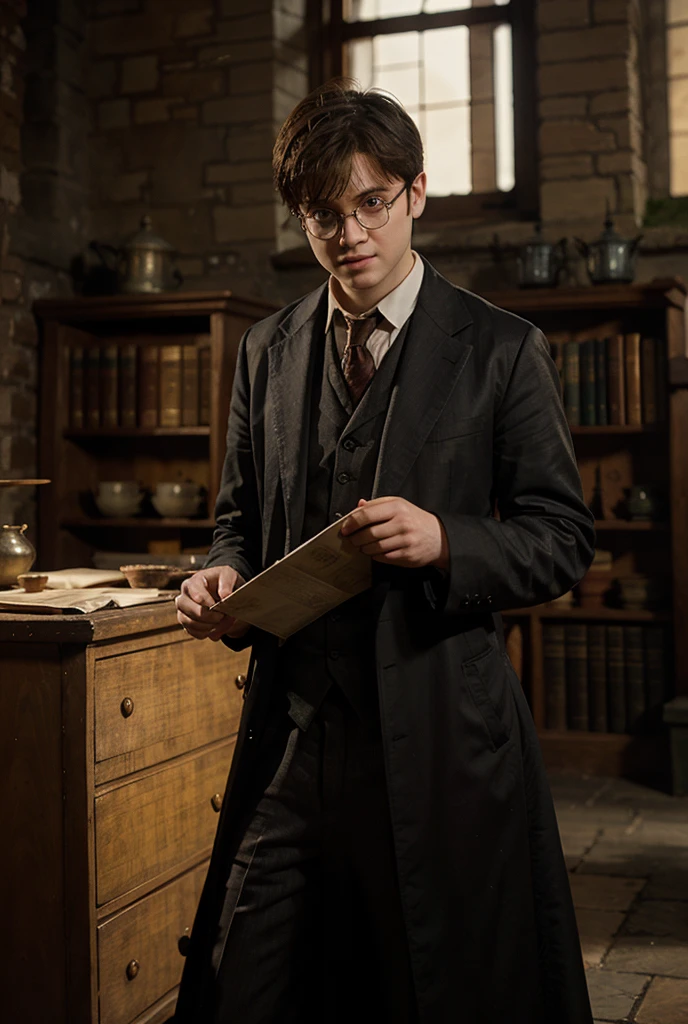 Harry Potter, A man, Looks old, A garden farmer, perfect face, ultra HD.