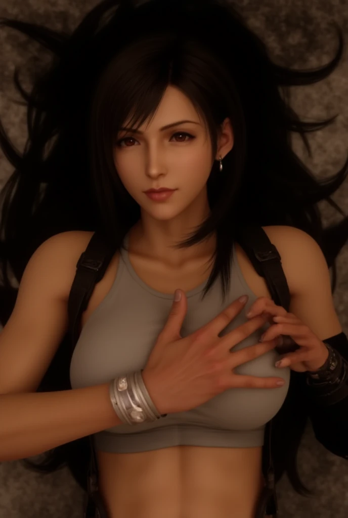 8K, Top Quality, Intricate Details, Ultra Detail, Ultra High Resolution, Masterpiece, close up shot, (full body: 1.1), Slender, Smile, (Makeup: 0.4), (), (Fluffy  Eyes: 1.21), ((bangs)), 1girl, solo, 1 girl, (((red eyes, black hair, bangs, long hair)), ((Tifa,Tifa･lockhart,Final Fantasy 7,FF7,l)), close up shot, , ((tall)), (((fit body))), (((slim face))), sharp face, ((,  , cat ears, cat tail, )) , (detailed face), sharp face, small lips, ( cat poses,), 
 ((,  )), , ((,)), detailed face, detailed breast, large breast, huge breast,  ((detail  )), , Narrow Waist, Skinny, tall , 175 cm tall, Muscular, Navel,  Abdomen, Pointed Chest,, Beautiful girl with accentuated slender abs: 1.4, Six Pack Abs: 1.4,, Perfect Body, detail leg, (( dark background)), black background,