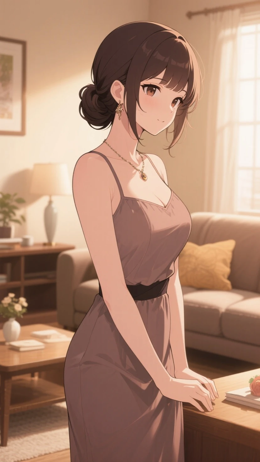 masterpiece, yor, 1girl, Amazing :1.3, thin waist, big , Raised , medium : 1.8 posed :1.2、solo, looking at viewer, open mouth, have a cup of coffee,black hair, red eyes, dress,  shoulders, jewelry, collarbone, sidelocks, hairband, earrings, indoors, off shoulder, :o, sweater, arms behind back, plant, short hair with long locks, white hairband, off-shoulder dress, sweater dress, off-shoulder sweater, red sweater, big side hair, very long side hair,is rendered in (masterpiece: 1.2, best quality), with (ultra high resolution) and an exquisite (depth of field). This masterpiece is not only visually stunning but also tells, teach of cooking ,in the kitchen