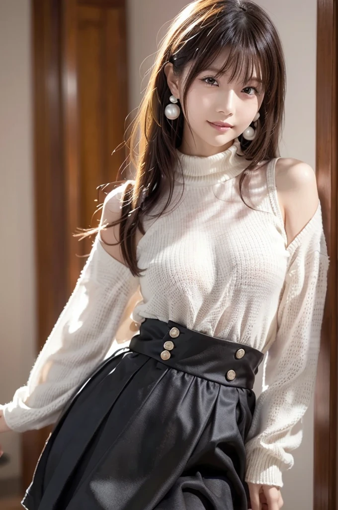 Black 　Skirts should be shortened　White clothes　room　Gravure idol pose