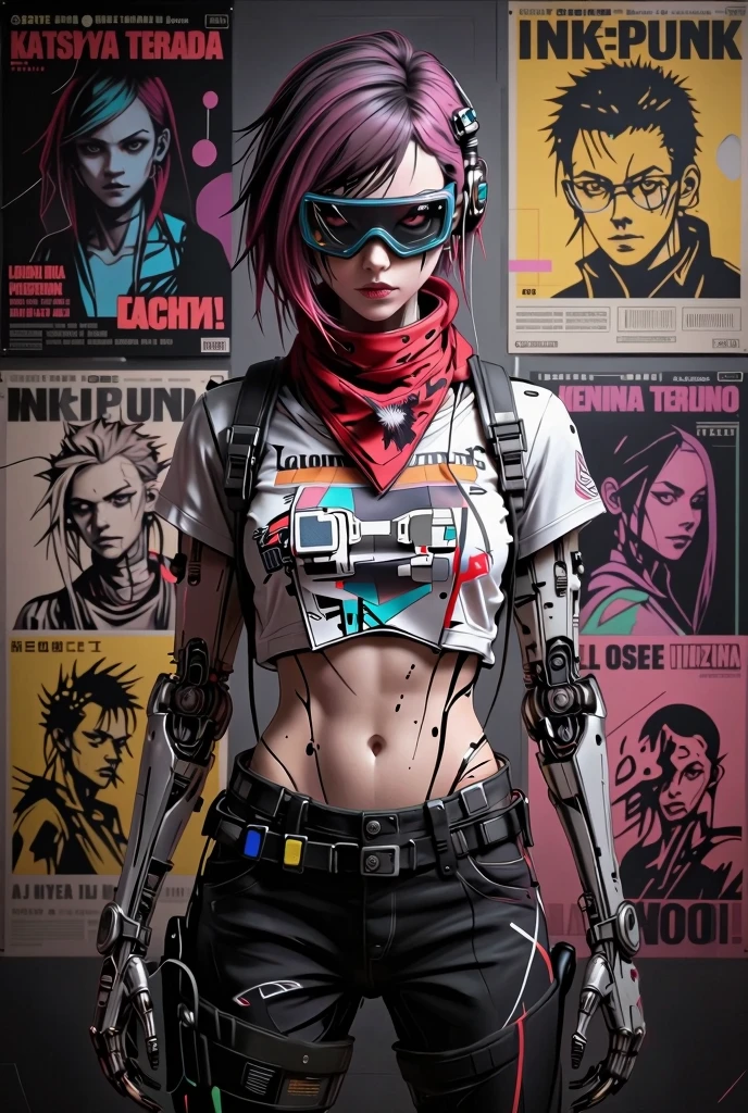 Woman Blonde Hair、Green Eyes、Pink bat、Black top, Realistic art style, Portrait of Rosdrow, Art Germ Portraits, アニメのRealistic art style, 4K Realistic Digital Art, 4K Realistic Digital Art, 8k art germany bokeh, deviantart artstation cgscosiety, artgerm very detailed, Created by Anime Painter Studio, RossDraw デジタルペインティングHighest quality:0.8), (Highest quality:0.8), Perfect anime illustration, A girl with a casual side ponytail and cropped hair、Future punkish distressed jeans、Middle finger up。Sneakers that look light on the feet。light blue lip。Sharp Eyes。Overall image of a toned body。