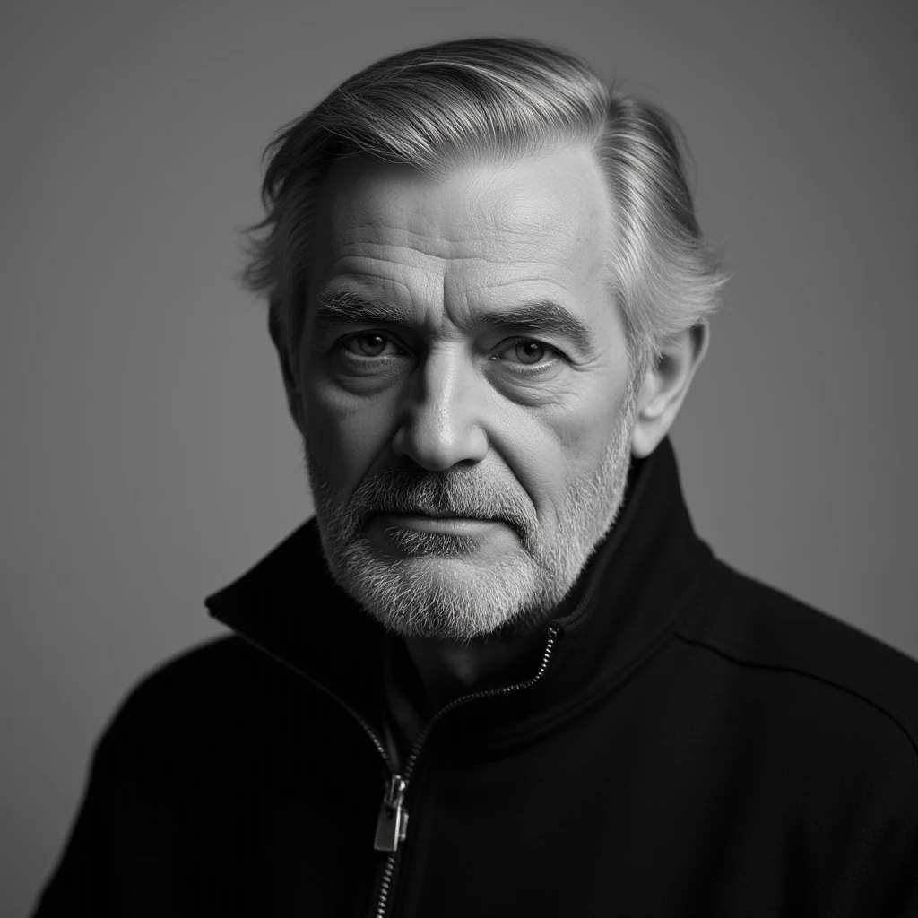 imagem de um homem com barba e terno em cima de uma pilha de ossos,  Pierce Brosnan como James Bond, Pierce Brosnan, rosto nitido e detalhado, bonito, homem bonito, homem de cabelos grisalhos escuros, inspired by Józef Brandt, ele tem barba e cabelos grisalhos, serious look, homem atraente, Retrato tirado 8 K, Homem de 5 0 anos, inspirado em George Lucas