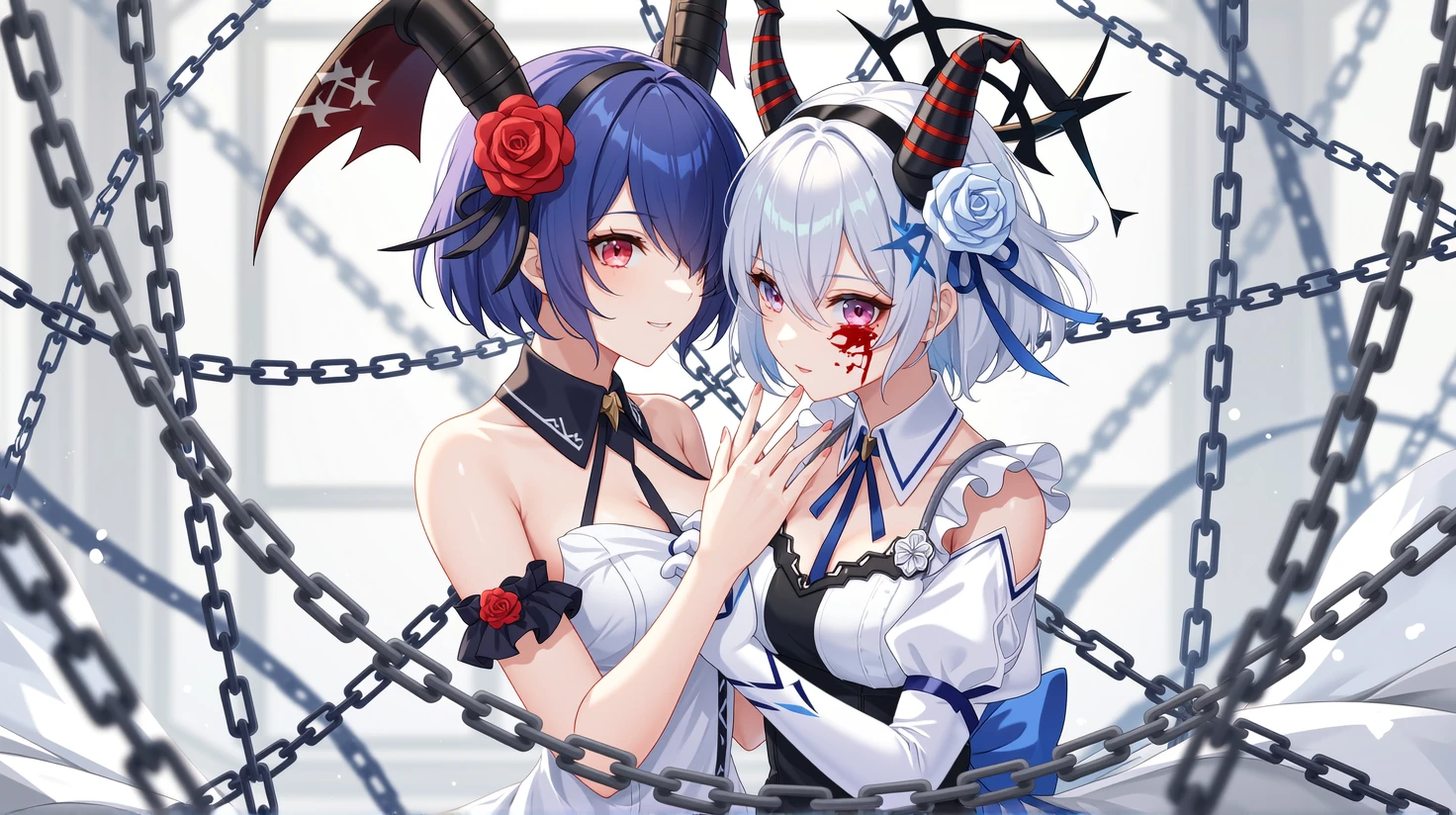The zombie queen wears black stockings,And her revealing clothes show off the perfect figure of the zombie queen,Huge 。Zombie Queen hugs a girl,Zombie queen eats girl,infected girl。The girl fell to the ground in pain