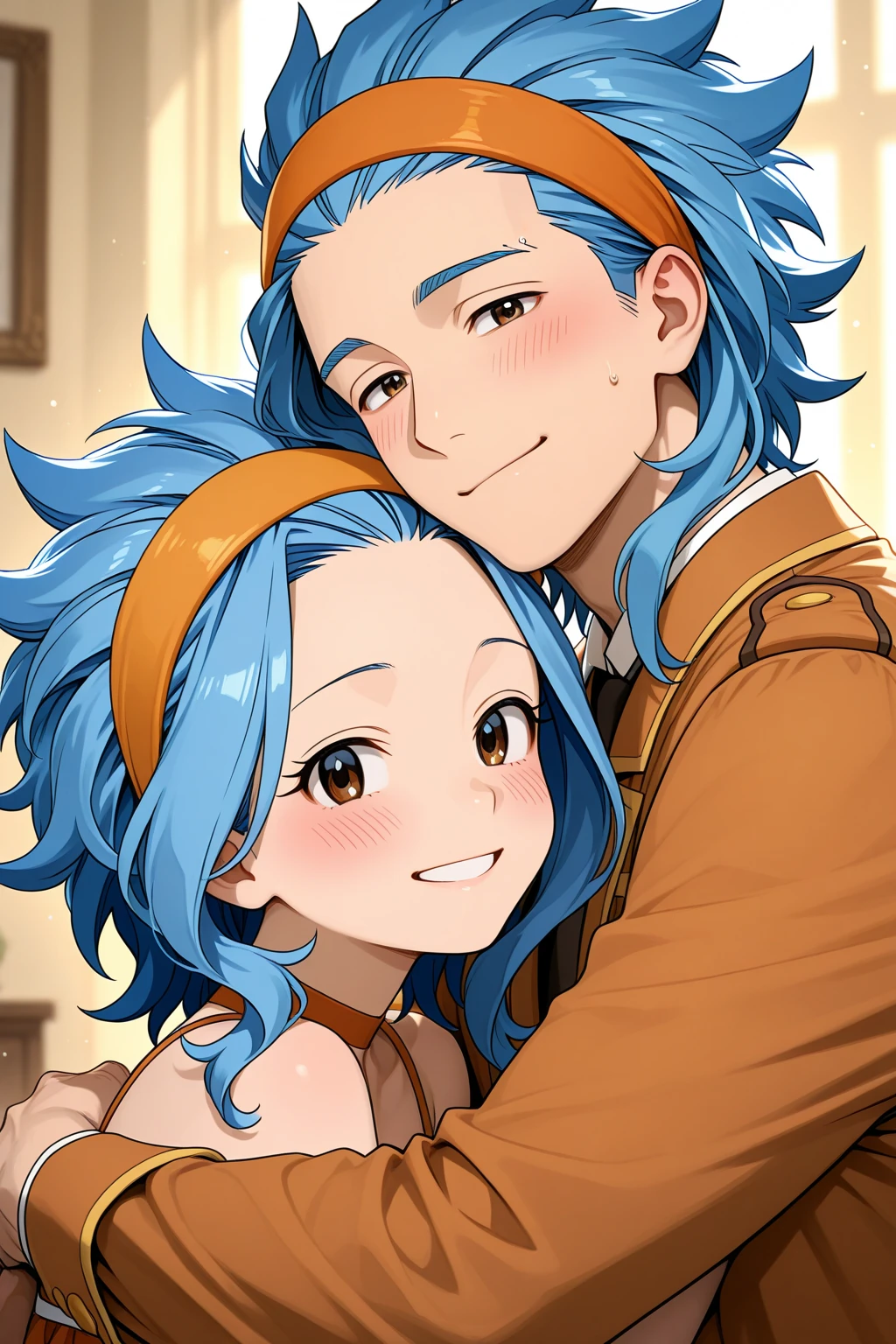 Screenshot of My Hero Academia, a girl with , long hair, almost black, blue with purple tips., with sapphire blue eyes and purple shadow with a tender look with purple freckles and happy wearing the boku no hero academia UA style